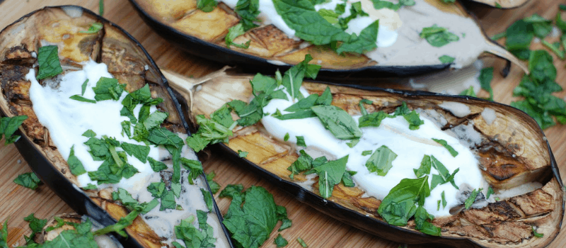 Aubergineschotel met koriander