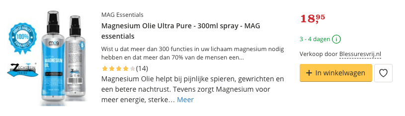 Beste Magnesium Olie kopen Ultra Pure