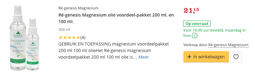 Beste Magnesium olie kopen voordeel 200 ml