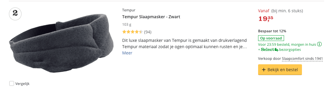 Beste slaapmasker tempur