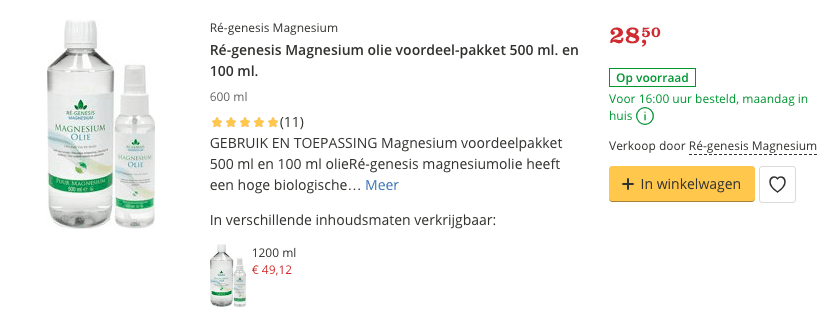 beste Magnesium olie voordeel-pakket 500 ml