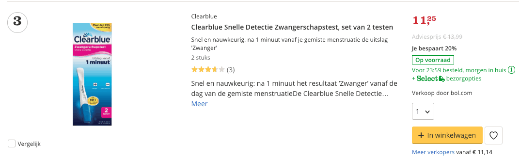 beste zwangerschaptest Clearblue Snelle Detectie Zwangerschapstest, set van 2 testen