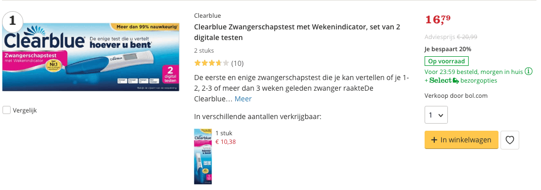 beste zwangerschaptest clearblue