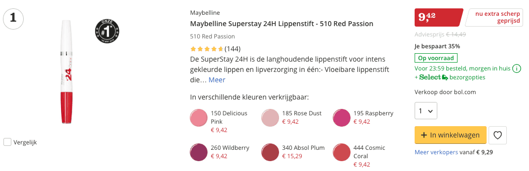 Beste lippenstift top 1