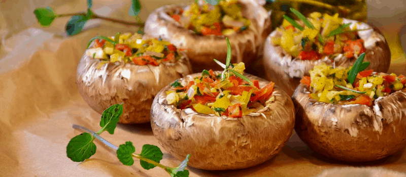 Gevulde paddestoelen? Warm en knapperig uit de oven!