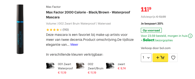 Top 4 Max Factor 2000 Calorie - Black:Brown - Waterproof Mascara review