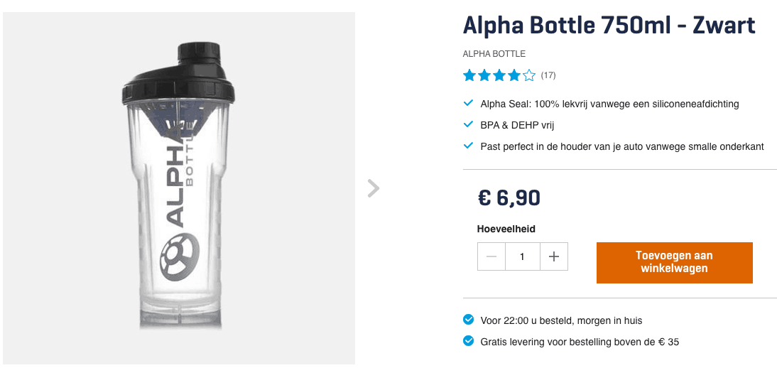Top 4 Alpha Bottle 750ml - Zwart review