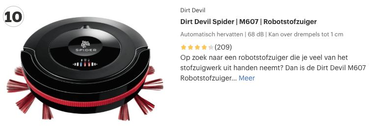 Top 1 Dirt Devil Spider M607 Robotstofzuiger review