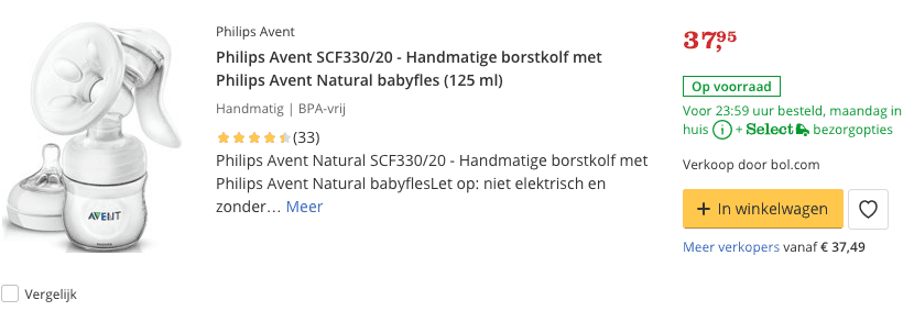 Top 2 Philips Avent SCF330:20 - Handmatige borstkolf met Philips Avent Natural babyfles review