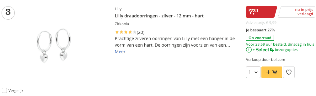 Beste zilveren oorbellen? TOP 10 ALLERBESTE Van 2019! 3 Top 3 Lilly draadoorringen zilver 12 mm hart review
