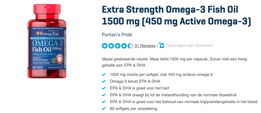 Visolie pillen? Top 10 ALLERBESTE Voor het Lichaam! 4 Top 4 Extra Strength Omega 3 Fish Oil 1500 mg 450 mg Active Omega 3 review