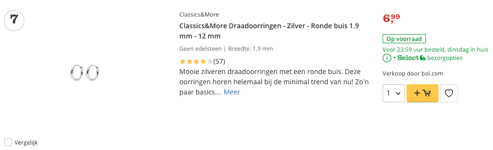 Beste zilveren oorbellen? TOP 10 ALLERBESTE Van 2019! 5 Top 5 ClassicsMore Draadoorringen Zilver Ronde buis 1.9 mm 12 mm review