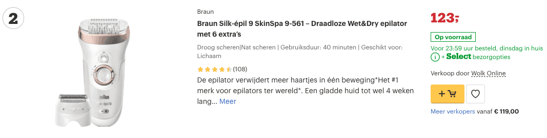 Top 2 Braun Silk-épil 9 SkinSpa 9-561 – Draadloze Wet&Dry epilator met 6 extra’s review