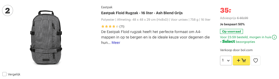 Beste laptop rugzak? Top 10 beste laptop rugzak voor 2020! 2 Top 2 Eastpak Floid Rugzak - 16 liter - Ash Blend Grijs review
