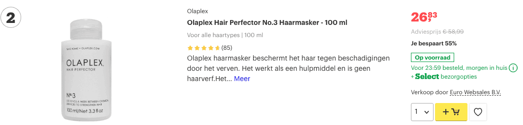 Beste haarmasker? Onze Top 10 Tegen Droog of Beschadig Haar! 3 Top 2 Olaplex Hair Perfector No.3 Haarmasker - 100 ml review