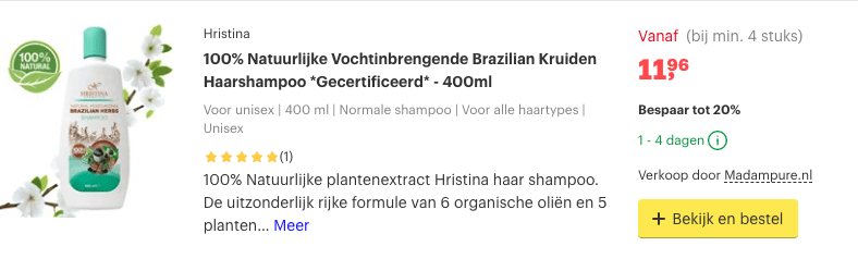 Natuurlijke shampoo zonder chemicalien? Top 10 voor gezond een haar! 5 Top 4 100% Natuurlijke Vochtinbrengende Brazilian Kruiden Haarshampoo *Gecertificeerd* - 400ml review