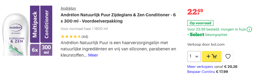 Top 4 Andrélon Natuurlijk Puur Zijdeglans & Zen Conditioner - 6 x 300 ml - Voordeelverpakking review