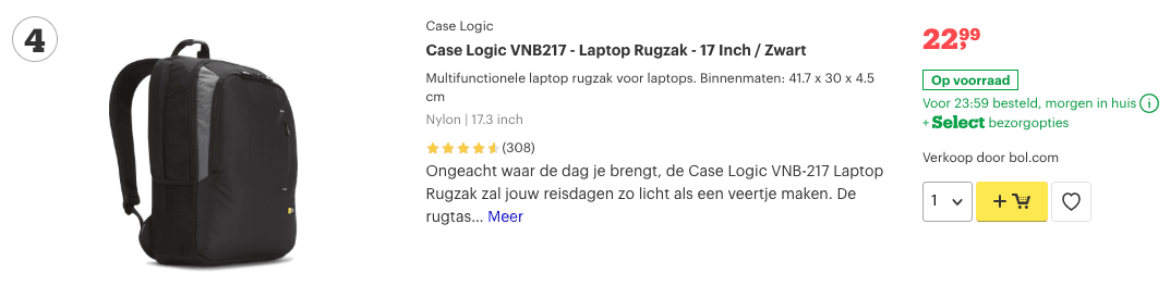 Beste laptop rugzak? Top 10 beste laptop rugzak voor 2020! 4 Top 4 Case Logic VNB217 - Laptop Rugzak - 17 Inch : Zwart review