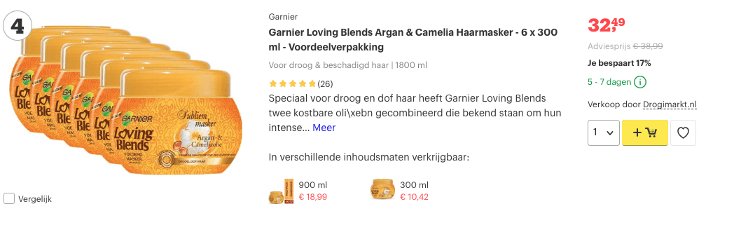 Beste haarmasker? Onze Top 10 Tegen Droog of Beschadig Haar! 5 Top 4 Garnier Loving Blends Argan & Camelia Haarmasker - 6 x 300 ml - Voordeelverpakking review