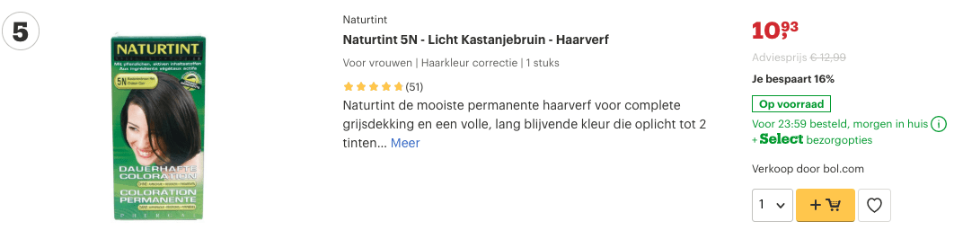 Beste Haarverf kopen? Onze Top 10 voor de mooiste permanente kleur! 5 Top 5 Naturtint 5N - Licht Kastanjebruin - Haarverf review