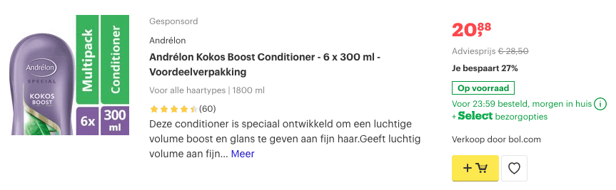 top 3 Andrélon Kokos Boost Conditioner - 6 x 300 ml - Voordeelverpakking review