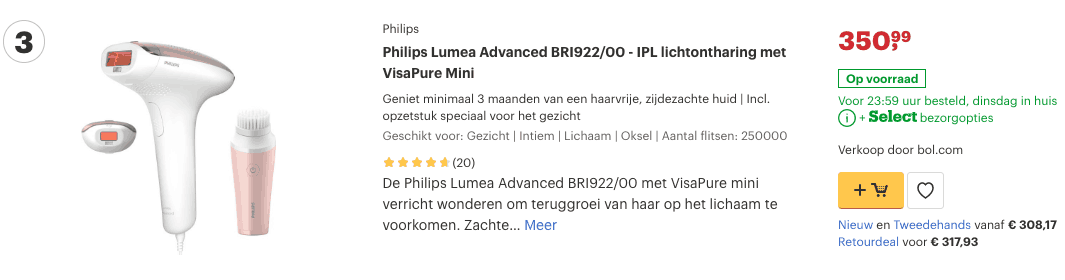 top 3 Philips Lumea Advanced BRI922:00 - IPL lichtontharing met VisaPure Mini review