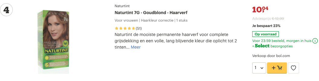 Beste Haarverf kopen? Onze Top 10 voor de mooiste permanente kleur! 4 top 4 Naturtint 7G - Goudblond - Haarverf review