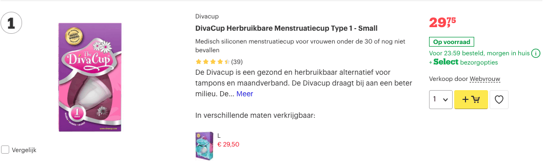 Top 1 DivaCup Herbruikbare Menstruatiecup Type 1 - Small review