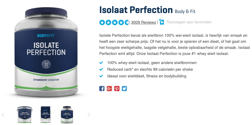 Top 2 Isolaat Perfection Body & Fit afslankshake