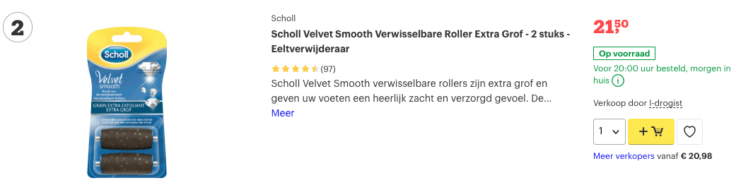 Beste eeltverwijderaars? Snel Harde huid of eelt op je voeten verwijder! 2 Top 2 Scholl Velvet Smooth Verwisselbare Roller Extra Grof - 2 stuks - Eeltverwijderaar review