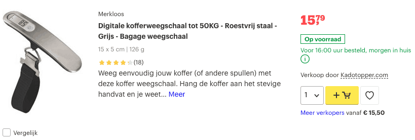 Bagageweegschaal kopen? TOP 5 beste en digitale weegschaal! 3 Top 3 Digitale kofferweegschaal tot 50KG - Roestvrij staal - Grijs - Bagage weegschaal review
