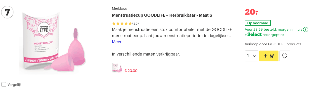 Top 4 Menstruatiecup GOODLIFE – Herbruikbaar - Maat S review