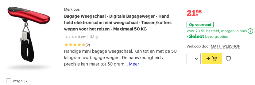 Bagageweegschaal kopen? TOP 5 beste en digitale weegschaal! 5 Top 5 Digitale Bagageweger - Tassen:koffers wegen voor het reizen - Maximaal 50 KG review