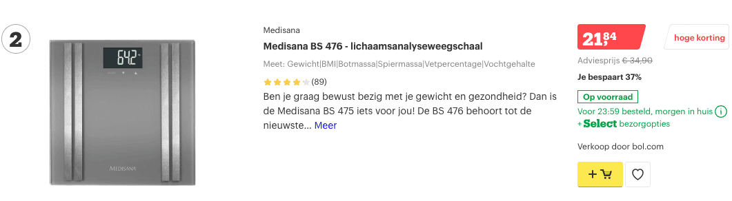 top 2 Medisana BS 476 - lichaamsanalyseweegschaal