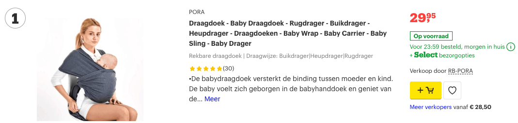Wikkeldoek baby? Deze TOP 5 zorgt ervoor dat je baby lekker warm blijft! 1 Top 1 Draagdoek - Baby Draagdoek van Pora review
