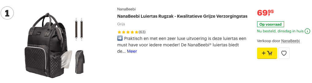 Grote luiertas? TOP 10 ALLERBESTE Van 2019! 1 Top 1 NanaBeebi Luiertas Rugzak - Kwalitatieve Grijze Verzorgingstas revjew