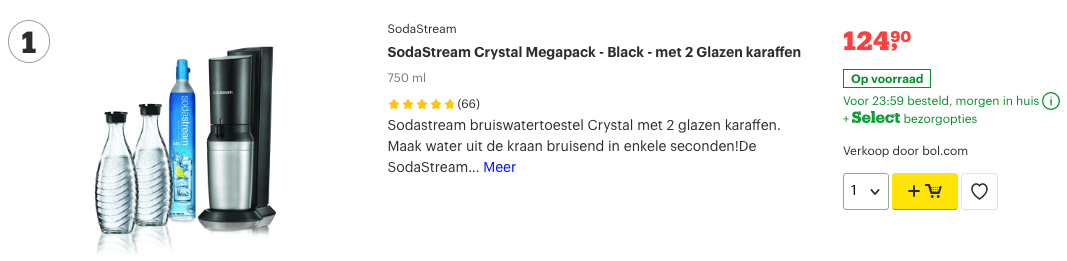Soda maker kopen? Review TOP 10 ALLERBESTE! 1 Top 1 SodaStream Crystal Megapack - Black - met 2 Glazen karaffen review