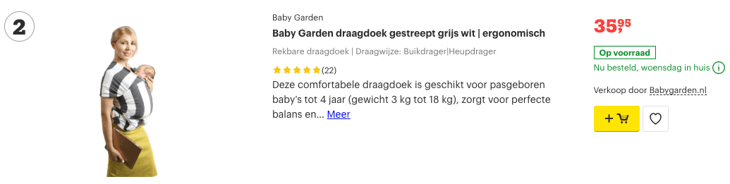 Wikkeldoek baby? Deze TOP 5 zorgt ervoor dat je baby lekker warm blijft! 2 Top 2 Baby Garden draagdoek gestreept grijs wit | ergonomisch review