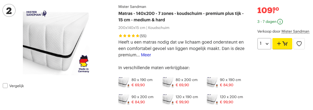 Top 2 Matras - 140x200 - 7 zones - koudschuim - premium plus tijk - 15 cm - medium & hard review