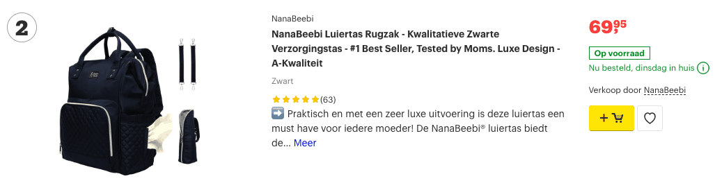 Grote luiertas? TOP 10 ALLERBESTE Van 2019! 2 Top 2 NanaBeebi Luiertas Rugzak - Kwalitatieve Zwarte Verzorgingstas review