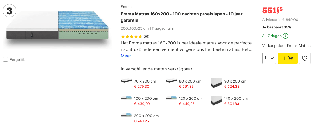 Top 3 Emma Matras 160x200 - 100 nachten proefslapen - 10 jaar garantie review