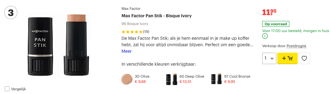 Beste concealers? De beste manier om je wallen snel weg te werken! 3 Top 3 Max Factor Pan Stik - Bisque Ivory review