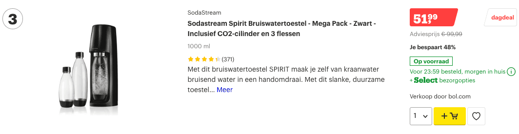 Soda maker kopen? Review TOP 10 ALLERBESTE! 3 Top 3 Sodastream Spirit Bruiswatertoestel - Inclusief CO2-cilinder en 3 flessen review