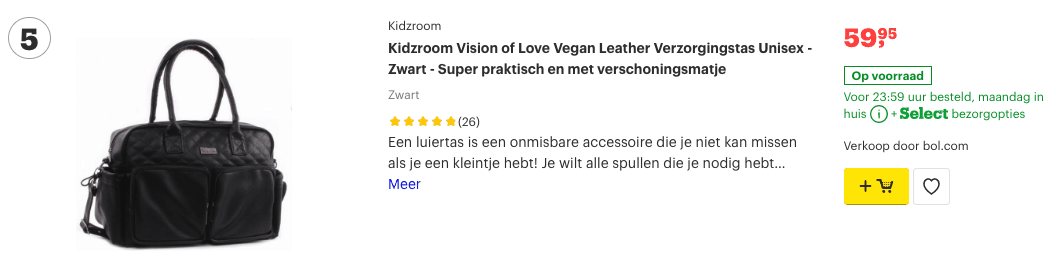 Grote luiertas? TOP 10 ALLERBESTE Van 2019! 5 Top 5 Kidzroom Vision of Love Vegan Leather Verzorgingstas Unisex - Zwart review