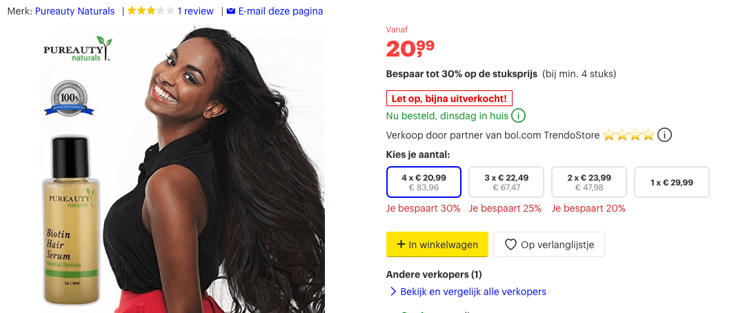Beste haarserum? Volledige REVIEW Allerbeste van Bol.com! 5 top 4 Biotine haargroei Serum van Pureauty Naturals - Anti Haaruitval review