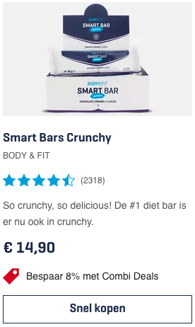 Wat zijn de Beste Eiwitrepen? Wat is het nut van eiwitten! 1 top 1 Smart Bars Crunchy BODY & FIT review