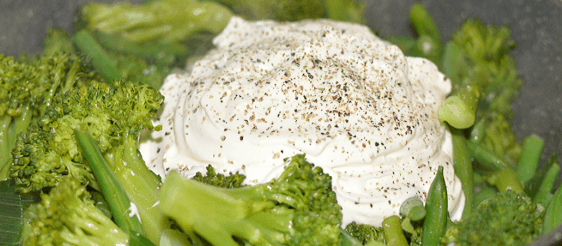 groene curry met sperziebonen en Griekse Yoghurt