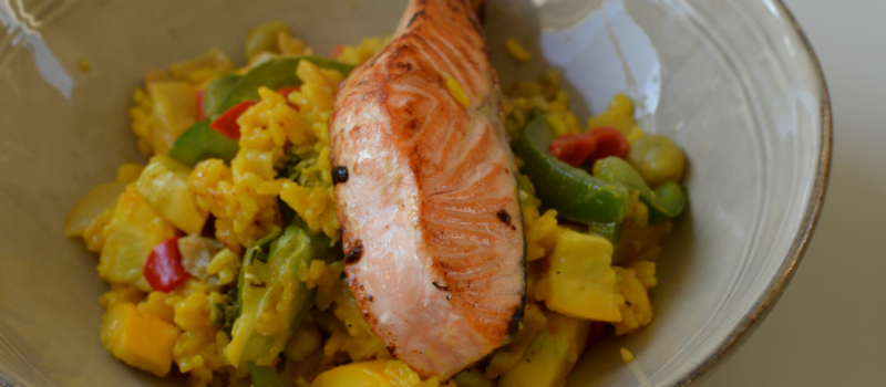 Rijst met zalm en courgette? Eenvoudig en lijkt op Spaanse Paella! 1 Rijst met zalm en courgette maken