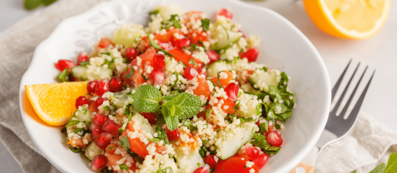 Couscous salade met kip en feta