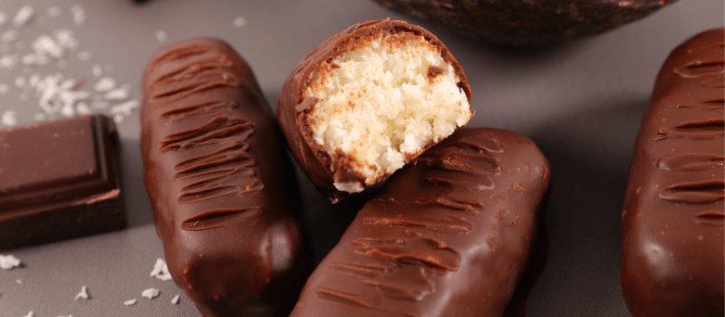 Koolhydraatarme bounty? Combinatie tussen chocolade en kokos, wie wil dat niet!